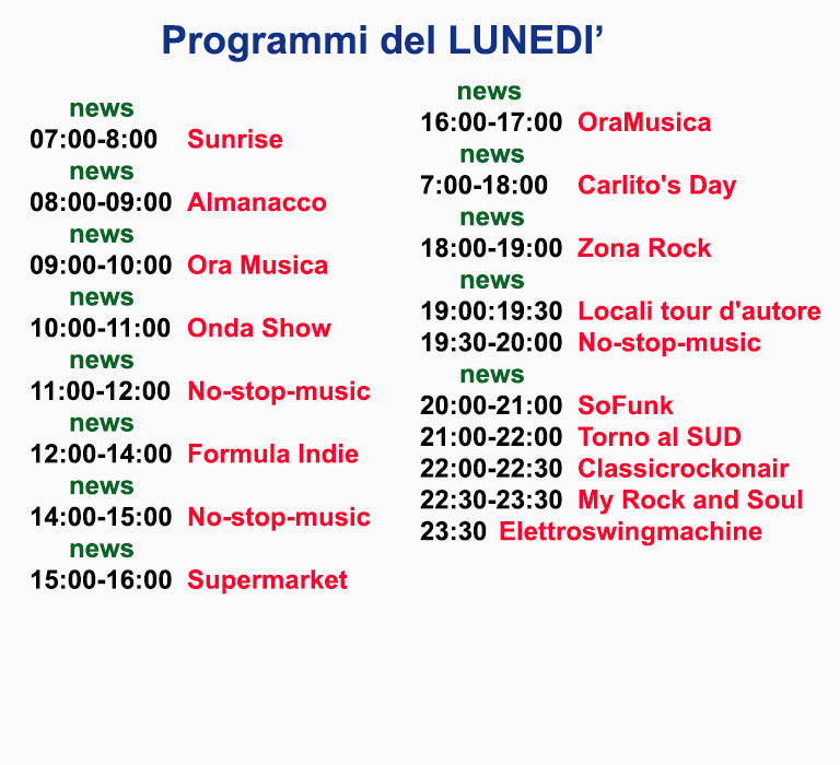 programmi domenica