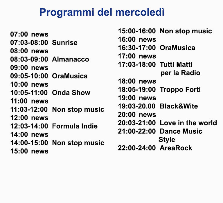 programmi lunedì